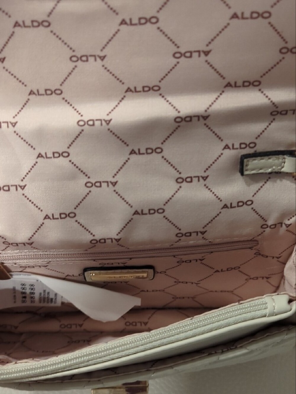 Aldo White Quilted Mini Chain Shoulder Bag with Gold Hardware - Picture 6 of 8